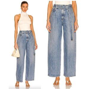 AGOLDE Belted Baggy Pleated Front in Wash Outlander Size US 30